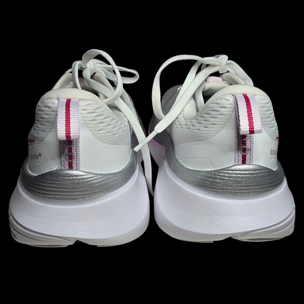 Saucony Women's Guide 18 Running Shoes White/Fuscia, Size 10 - Picture 4 of 6